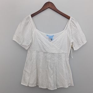 NEW Draper James Willow Eyelet Lace Top Size 4 White